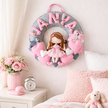 Load image into Gallery viewer, Girl and hearts Theme Wreath