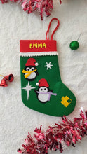 Load image into Gallery viewer, Personalized Penguin stocking and ornament Combo
