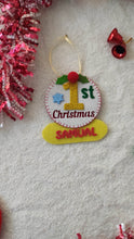 Load image into Gallery viewer, Personalized 1st Christmas stocking and ornament Combo