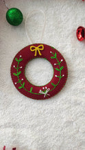 Load image into Gallery viewer, Christmas Handmade embroidered wreath Ornament