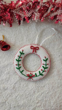Load image into Gallery viewer, Christmas Handmade embroidered wreath Ornament