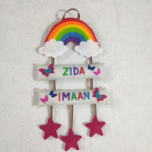 Load image into Gallery viewer, Rainbow DOB Name Bunting