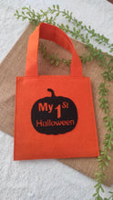 Load image into Gallery viewer, Fun Felt Trick-or-Treat "My 1st Halloween " embellished Bag