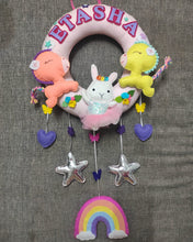 Load image into Gallery viewer, Unicorn and rabbit Theme Wreath