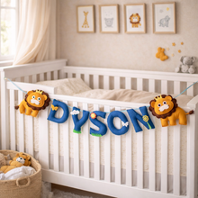 Load image into Gallery viewer, Personalized Lion Theme Alphabet Name Bunting