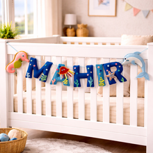 Load image into Gallery viewer, Personalized Sea creature Theme Alphabet Name Bunting