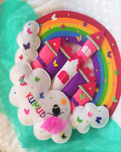 Load image into Gallery viewer, Personalized name bunting. Name bunting for nursery. Name bunting for bedroom. Felt name bunting. Children name bunting. Handmade gifts. Handmade bunting. Personalized décor. Nursery decoration. Nursery ideas. Moon wall décor. Pastel Wall décor.