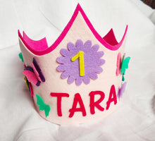 Load image into Gallery viewer, Flower - Butterfly theme Birthday crown