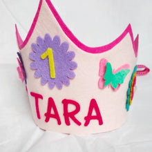 Load image into Gallery viewer, Flower - Butterfly theme Birthday crown