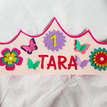 Load image into Gallery viewer, Flower - Butterfly theme Birthday crown