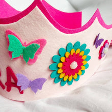 Load image into Gallery viewer, Flower - Butterfly theme Birthday crown
