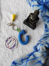 Load image into Gallery viewer, Key ring bag charm. Cute bag charm with stuffed alphabet. Hand bag charms. Felt bag charm. Unusual bag charm. Pink bag charm. Bag charm with lobster claw clip. Luxury bag charm. Tessel bag charm.