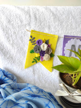 Load image into Gallery viewer, Personalized name bunting. Name bunting for nursery. Name bunting for bedroom. Felt name bunting. Children name bunting. Handmade gifts. Handmade bunting. Personalized décor. Nursery decoration. Nursery ideas. Moon wall décor. Pastel Wall décor. Family Name Hanging. Name Garland. Name Banner. Floral Name Garland.