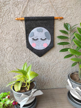 Load image into Gallery viewer, Quote banner. Felt banner. Felt garland. Large felt banner. Custom felt banner. Personalized name bunting. Name bunting for nursery. Name bunting for bedroom. Felt name bunting. Children name bunting. Handmade gifts. Handmade bunting. Personalized décor. Nursery decoration. Nursery ideas. Moon wall décor. Pastel Wall décor.