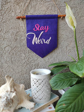 Load image into Gallery viewer, Quote banner. Felt banner. Felt garland. Large felt banner. Custom felt banner.Personalized name bunting. Name bunting for nursery. Name bunting for bedroom. Felt name bunting. Children name bunting. Handmade gifts. Handmade bunting. Personalized décor. Nursery decoration. Nursery ideas. Moon wall décor. Pastel Wall décor.