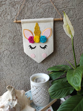 Load image into Gallery viewer, Quote banner. Felt banner. Felt garland. Large felt banner. Custom felt banner. Personalized name bunting. Name bunting for nursery. Name bunting for bedroom. Felt name bunting. Children name bunting.  Handmade gifts. Handmade bunting. Personalized décor. Nursery decoration. Nursery ideas.  Moon wall décor. Pastel Wall décor.