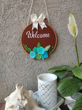 Load image into Gallery viewer, Wall decals quotes, Hoop decor. Nursery decor. Wall hanging. Hoop wreathes. Wood wreath hoop. Wall decor hanging, Floral hoop decor.