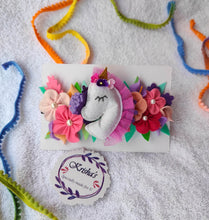 Load image into Gallery viewer, floral tiara for baby girl, flower head tiara, felt flower headband, felt flower crown , felt flower diy, felt flower boutique, Flower Tiara, Floral Tiara, Flower tiara crown, Flower Tiara online, Flower Tiara wedding, unicorn headband, unicorn hair band, unicorn kitty headband , Sparrow headband, bunny headband, bunny ear headband, bunny hair band, rabbit headband, rabbit hair band