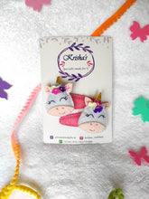 Load image into Gallery viewer, Unicorn hair clip, Unicorn hair accessories, Unicorn pin, Snap hair clips , hairclips for women, hair clips for thick hair , handmade hair accessories, handmade hair accessories, hair clip handmade , unicorn handmade , gift for girls, handmade with love , unicorn clips, flower clips, butterfly hair clip