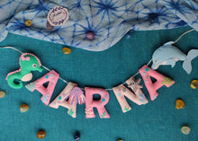 Load image into Gallery viewer, Personalized Sea creature Theme Alphabet Name Bunting