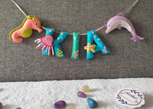 Load image into Gallery viewer, Personalized Sea creature Theme Alphabet Name Bunting