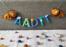 Load image into Gallery viewer, Personalized Lion Theme Alphabet Name Bunting