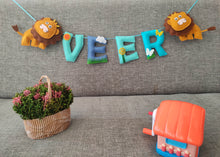 Load image into Gallery viewer, Personalized Lion Theme Alphabet Name Bunting