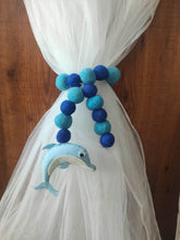 Load image into Gallery viewer, Dolphin and Felt Ball Curtain Tie