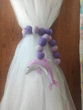Load image into Gallery viewer, Dolphin and Felt Ball Curtain Tie