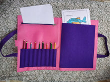 Load image into Gallery viewer, Craft bag. Craft tote. Kraft gift bags. Felt handbag. Felt tote bag. Felt pouch. Felt gift bag. Craft folder. Felt craft folder. Personalized gift. Kids gift. Kids personalized gift. Unique gift. Handmade personalized gift. Handmade gift.