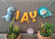 Load image into Gallery viewer, Personalized Dinosaurs Theme Alphabet Name Bunting