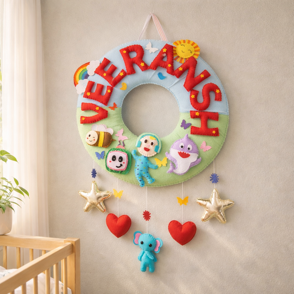 Cocomelon Theme Wreath Stuffed Name