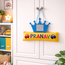 Load image into Gallery viewer, Name Bunting With Crown Photo Frame
