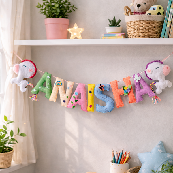Personalized Unicorn Theme Alphabet Name Bunting