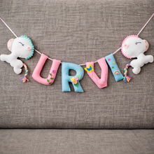 Load image into Gallery viewer, Personalized Unicorn Theme Alphabet Name Bunting
