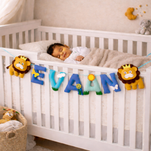 Load image into Gallery viewer, Personalized Lion Theme Alphabet Name Bunting
