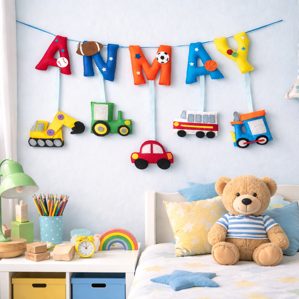 Transport theme Alphabet Name Bunting