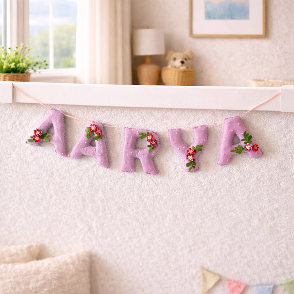 Flower theme Pearl embellished Baby Coat/ Name banner