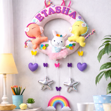 Load image into Gallery viewer, Unicorn and rabbit Theme Wreath
