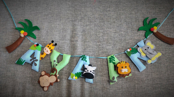 Jungle theme Alphabet Name Bunting