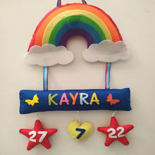 Load image into Gallery viewer, Rainbow DOB Name Bunting
