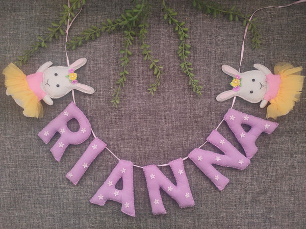 Rabbit Theme Alphabet Name Bunting