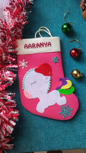 Load image into Gallery viewer, Personalized Unicorn stocking and ornament Combo
