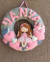 Load image into Gallery viewer, Girl and hearts Theme Wreath
