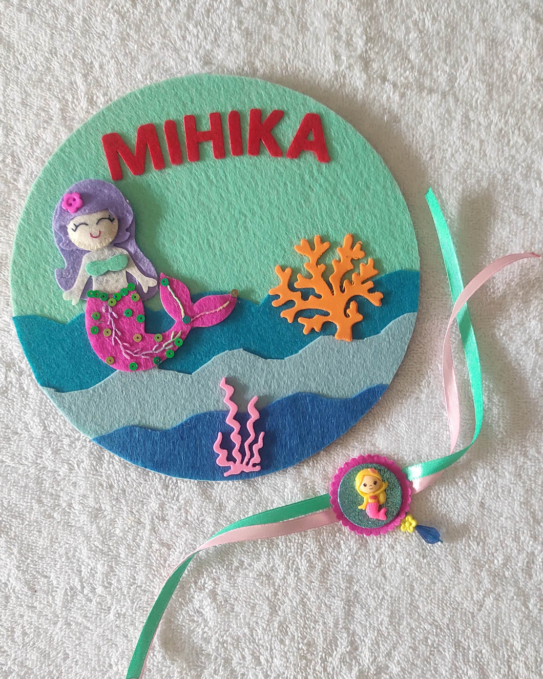 Mermaid Hoop and Rakhi - Rakhi gift hamper