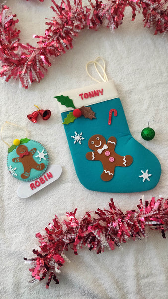 Personalized Cookie man stocking and ornament Combo