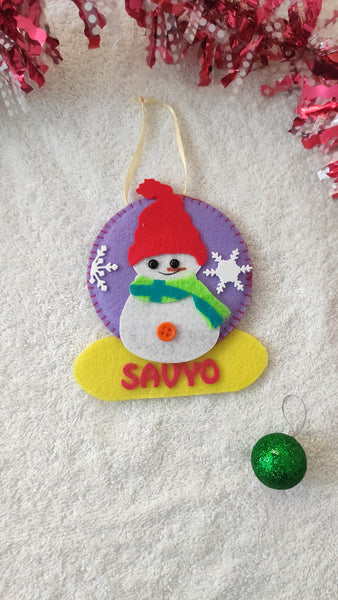 Christmas personalized snowman Ornament