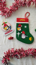 Load image into Gallery viewer, Personalized Penguin stocking and ornament Combo
