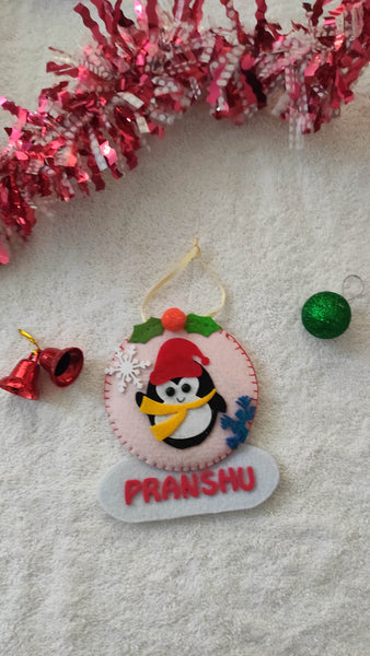 Christmas personalized Penguin Ornament
