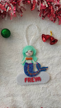 Load image into Gallery viewer, Christmas personalized blue mermaid Ornament

